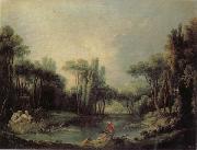 Francois Boucher Landscape with a Pond oil painting
